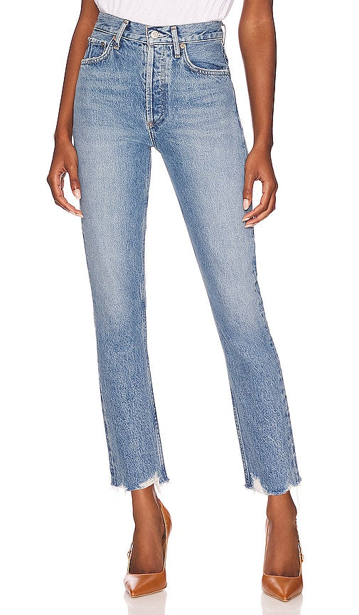 AGOLDE Riley High Rise Straight Crop in Denim-Light - AGOLDE Riley Short droit taille haute en denim clair - AGOLDE Riley 浅牛仔布高腰直筒九分裤 - AGOLDE Riley High Rise Straight Crop in Denim-Light - AGOLDE Riley 하이라이즈 스트레이트 크롭 데님 라이트 - AGOLDE Riley Crop dritto a vita alta in denim chiaro