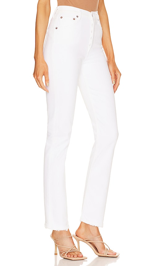 AGOLDE Riley Long High Rise Straight in White