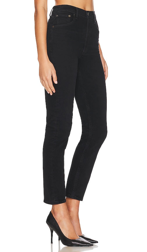 AGOLDE Riley Long Straight in Black