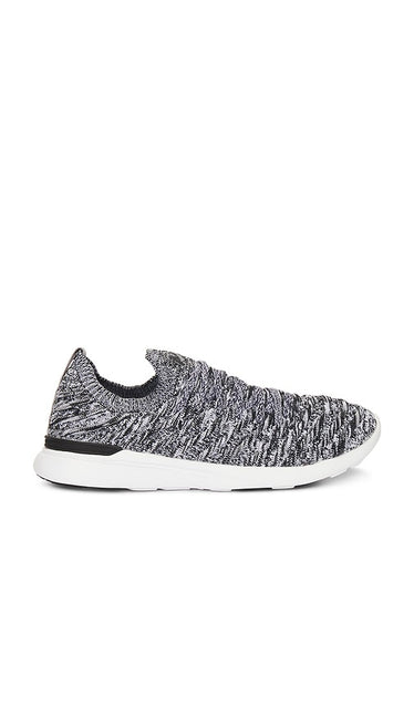 APL: Athletic Propulsion Labs TechLoom Wave Sneaker in Grey | Heather Grey & Black & White Athletic Sneakers for Women