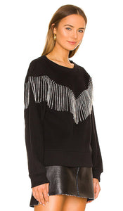 ALLSAINTS Tassel Jaine Sweatshirt in Black