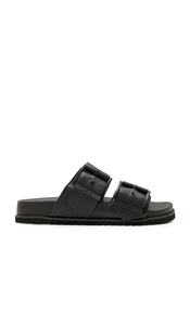 ALLSAINTS Sian Sandal in Black | Black Flat Sandals for Women