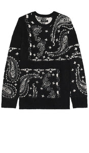 ALLSAINTS Bandana Crew in Black - Pull bandana ALLSAINTS en noir - ALLSAINTS 黑色 Bandana 圆领圆领巾 - ALLSAINTS Bandana Crew in Schwarz - ALLSAINTS 반다나 크루 블랙 색상 - Girocollo con bandana ALLSAINTS in nero