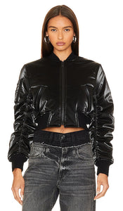 ALLSAINTS Callie Shine Bomber in Black