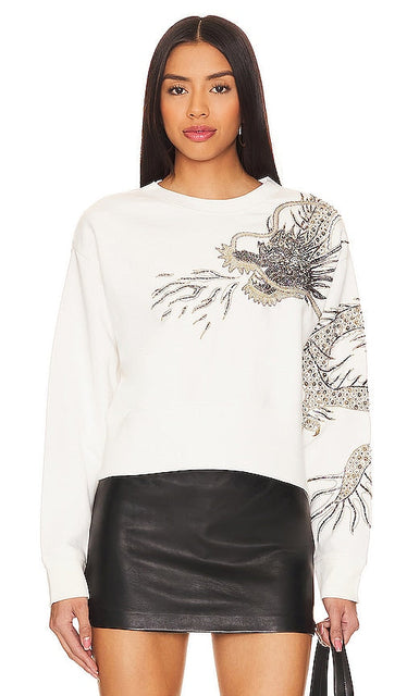 ALLSAINTS Dragon Separo Sweatshirt in White - Sweat-shirt ALLSAINTS Dragon Separo en blanc - ALLSAINTS Dragon Separo 白色运动衫 - ALLSAINTS Dragon Separo Sweatshirt in Weiß - ALLSAINTS Dragon Separo 스웨트셔츠 화이트 색상 - Felpa ALLSAINTS Drago Separo in bianco