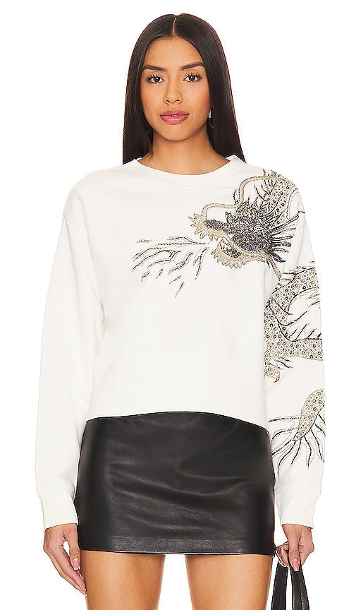 ALLSAINTS Dragon Separo Sweatshirt in White - Sweat-shirt ALLSAINTS Dragon Separo en blanc - ALLSAINTS Dragon Separo 白色运动衫 - ALLSAINTS Dragon Separo Sweatshirt in Weiß - ALLSAINTS Dragon Separo 스웨트셔츠 화이트 색상 - Felpa ALLSAINTS Drago Separo in bianco