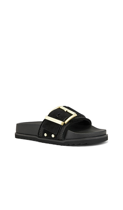 ALLSAINTS Ellie Raffia Slider in Black