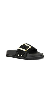 ALLSAINTS Ellie Raffia Slider in Black