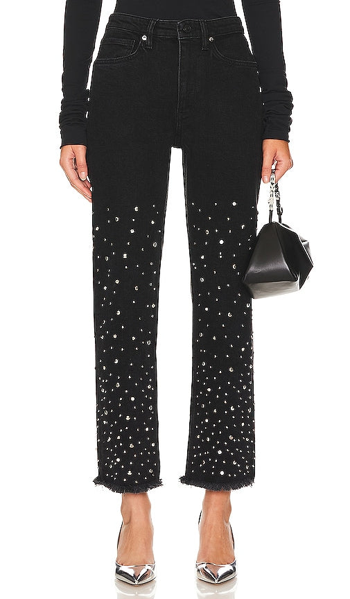 ALLSAINTS Evie Studded Jean in Black - ALLSAINTS - Jean clouté Evie en noir - ALLSAINTS Evie 黑色铆钉牛仔裤 - ALLSAINTS Evie Nietenjeans in Schwarz - ALLSAINTS Evie 스터드 진 블랙 색상 - ALLSAINTS Evie Jeans con borchie in nero