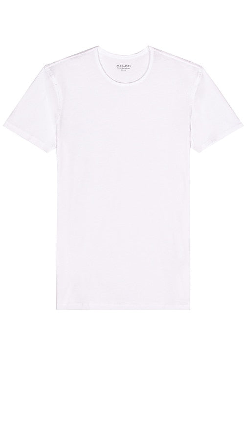 ALLSAINTS Figure Crew Tee in White - T-shirt ras du cou ALLSAINTS en blanc - ALLSAINTS 白色花样圆领 T 恤 - ALLSAINTS Figure Crew T-Shirt in Weiß - ALLSAINTS 피규어 크루 티셔츠 화이트 색상 - T-shirt girocollo con figura ALLSAINTS in bianco