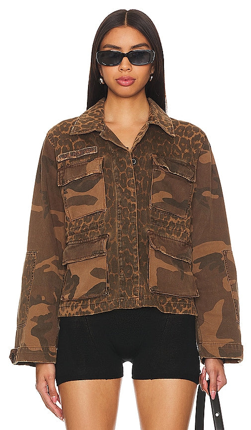ALLSAINTS Finch Leppo Mix Jacket in Brown