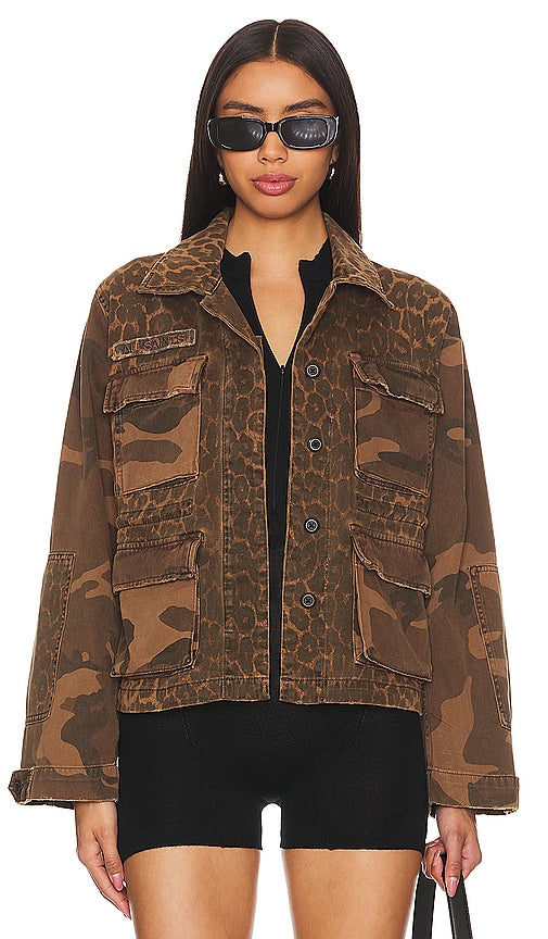 ALLSAINTS Finch Leppo Mix Jacket in Brown