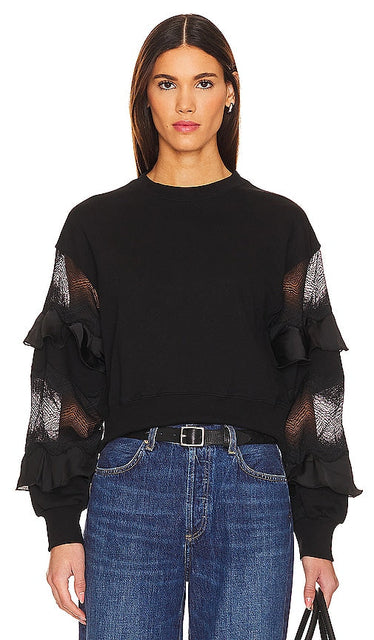 ALLSAINTS Gracie Sweatshirt in Black - Sweat-shirt ALLSAINTS Gracie en noir - ALLSAINTS Gracie 黑色运动衫 - ALLSAINTS Gracie Sweatshirt in Schwarz - ALLSAINTS Gracie 스웨트셔츠블랙 색상 - Felpa ALLSAINTS Gracie in nero