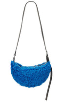 ALLSAINTS Half Moon Shearling Xbody Bag in Blue