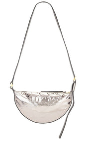 ALLSAINTS Half Moon Xbody Bag in Metallic Silver