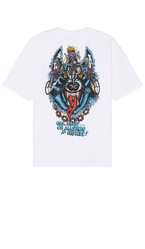 ALLSAINTS Howlrider Crew in White - Pull à col roulé ALLSAINTS Howlrider en blanc - ALLSAINTS Howlrider 白色圆领上衣 - ALLSAINTS Howlrider Crew in Weiß - ALLSAINTS Howlrider 크루 화이트 색상 - Equipaggio di ALLSAINTS Howlrider in bianco