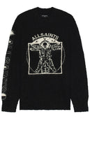 ALLSAINTS Insignia Crew in Black - Pull ras du cou ALLSAINTS Insignia en noir - ALLSAINTS Insignia 黑色圆领衫 - ALLSAINTS Insignia Crew in Schwarz - ALLSAINTS Insignia 크루 블랙 색상 - Equipaggio con insegne ALLSAINTS in nero
