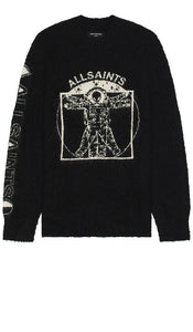 ALLSAINTS Insignia Crew in Black - Pull ras du cou ALLSAINTS Insignia en noir - ALLSAINTS Insignia 黑色圆领衫 - ALLSAINTS Insignia Crew in Schwarz - ALLSAINTS Insignia 크루 블랙 색상 - Equipaggio con insegne ALLSAINTS in nero