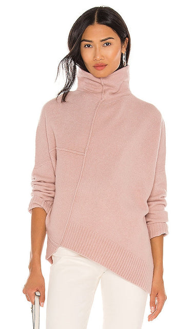 ALLSAINTS Lock Roll Neck Sweater in Blush - ALLSAINTS Lock - Pull à col roulé - Blush - ALLSAINTS 粉色锁高领毛衣 - ALLSAINTS Lock Rollkragenpullover in Blush - ALLSAINTS 락 롤 넥 스웨터 - Maglione a collo alto con chiusura ALLSAINTS in blush