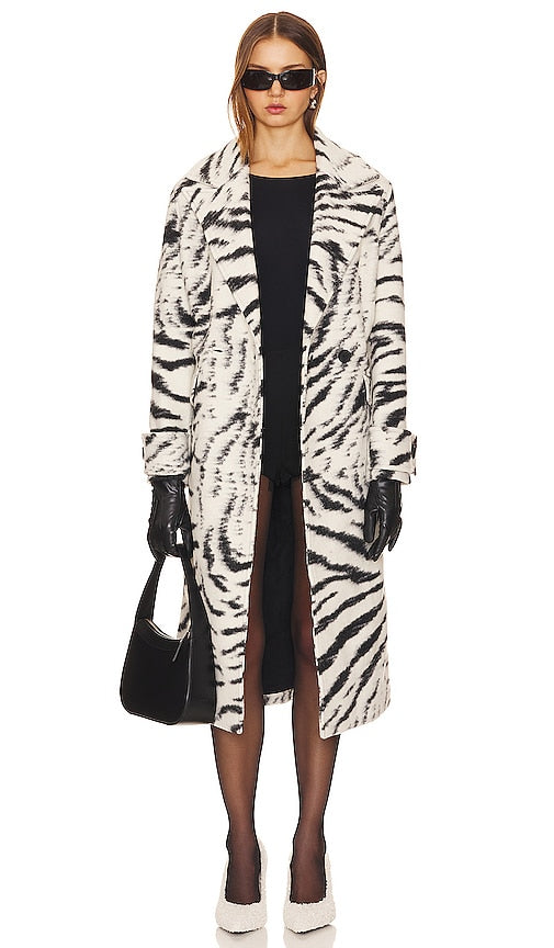 ALLSAINTS Mabel Mono Coat in Black, White