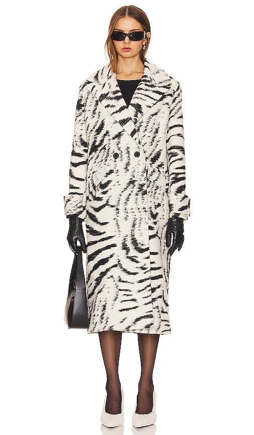 ALLSAINTS Mabel Mono Coat in Black, White