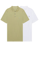 ALLSAINTS Reform 2 Pack Polo in Green - ALLSAINTS Reform - Lot de 2 polos en vert - ALLSAINTS Reform 2 件装 Polo 衫（绿色） - ALLSAINTS Reform Poloshirt im 2er-Pack in Grün - ALLSAINTS Reform 2 팩 폴로 그린 색상 - Polo ALLSAINTS Reform in confezione da 2 in verde