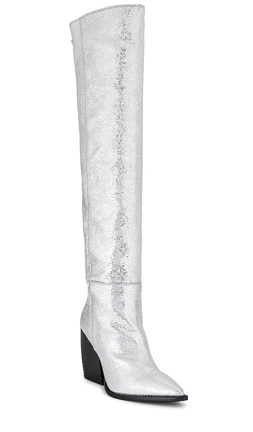 ALLSAINTS Reina Metallic Boot in Metallic Silver