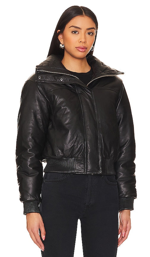 ALLSAINTS Sloane Padded Leather Jacket in Black