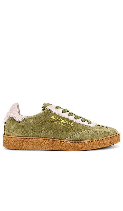ALLSAINTS Thelma Suede Sneaker in Olive - Baskets en daim ALLSAINTS Thelma en olive - ALLSAINTS Thelma 橄榄色麂皮运动鞋 - ALLSAINTS Thelma Wildleder-Sneaker in Oliv - ALLSAINTS Thelma 스웨이드 스니커즈 올리브 색상 - Sneaker ALLSAINTS Thelma in pelle scamosciata color oliva