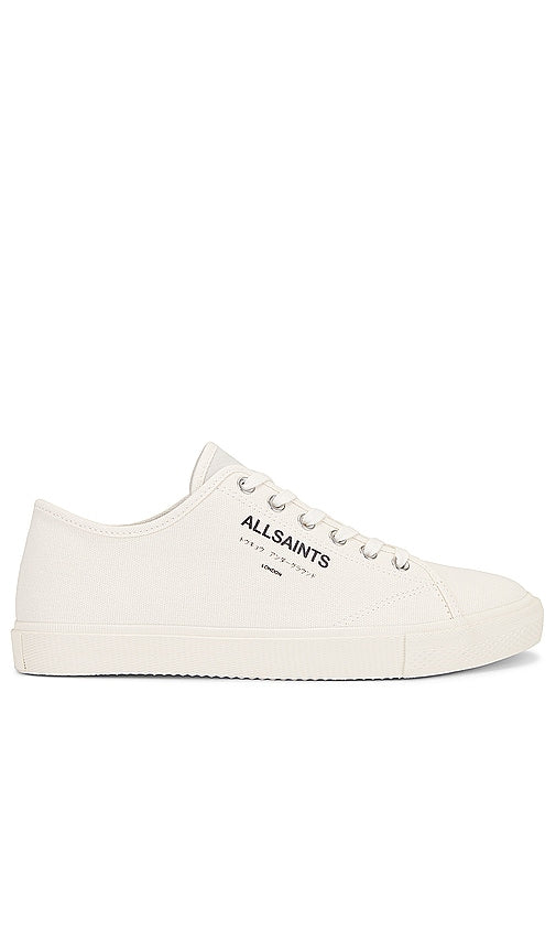 ALLSAINTS Underground Canvas Low Top in White - ALLSAINTS Underground Canvas Low Top en blanc - ALLSAINTS Underground 白色帆布低帮鞋 - ALLSAINTS Underground Canvas Low Top in Weiß - ALLSAINTS 언더그라운드 캔버스 로우탑 화이트 색상 - Maglia bassa ALLSAINTS Underground in tela bianca