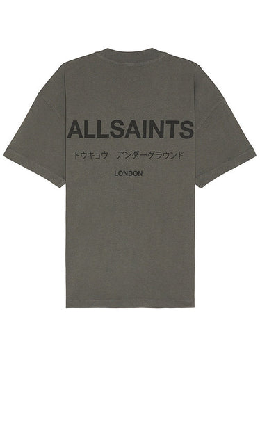 ALLSAINTS Underground Short Sleeve Crew in Grey - Pull ras du cou ALLSAINTS Underground à manches courtes en gris - ALLSAINTS Underground 灰色短袖圆领上衣 - ALLSAINTS Underground Kurzarm-Rundhalsshirt in Grau - ALLSAINTS 언더그라운드 숏슬리브 크루 그레이 색상 - Maglietta a maniche corte ALLSAINTS Underground in grigio
