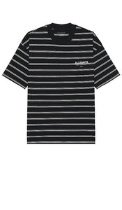 ALLSAINTS Underground Stripe Tee in Black