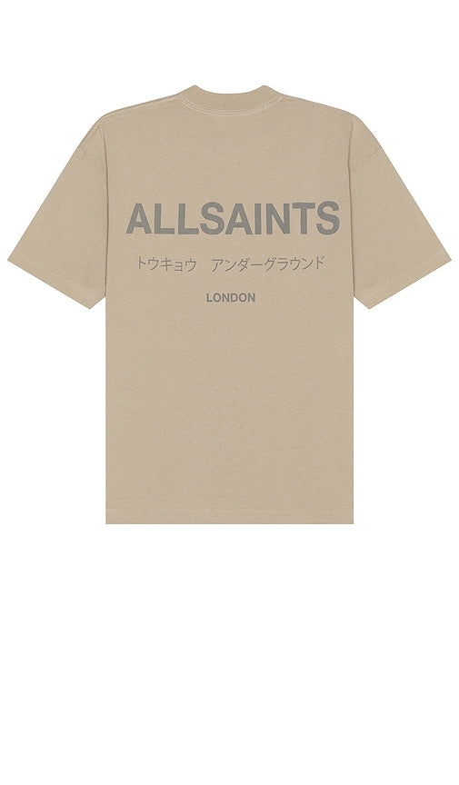 ALLSAINTS Underground Tee in Taupe - T-shirt ALLSAINTS Underground en taupe - ALLSAINTS 灰褐色 Underground T 恤 - ALLSAINTS Underground T-Shirt in Taupe - ALLSAINTS 언더그라운드 티셔츠 - T-shirt metropolitana ALLSAINTS in tortora