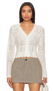ALLSAINTS Vanessa Cardigan in White - ALLSAINTS Cardigan Vanessa en Blanc - ALLSAINTS Vanessa 白色开衫 - ALLSAINTS Vanessa Cardigan in Weiß - ALLSAINTS Vanessa 카디건 화이트 색상 - Cardigan ALLSAINTS Vanessa in bianco