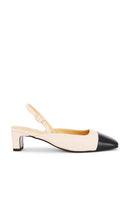 ALOHAS Lindy Bicolor Pumps in Cream | Cream & Black Sling Back Heels for Women