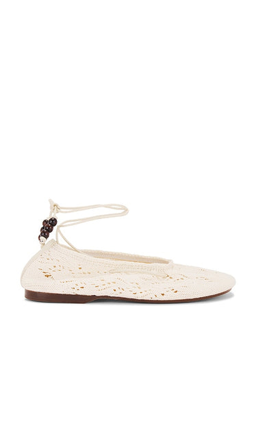 ALOHAS Rosemary Crochet Espadrilles in Cream | Cream Ballet Flats for Women