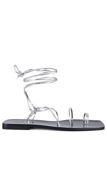 ALOHAS Bamboo Shimmer Sandal in Metallic Silver - ALOHAS Bamboo Shimmer Sandale en argent métallisé - ALOHAS 金属银 Bamboo 闪光凉鞋 - ALOHAS Bamboo Shimmer Sandale in Metallic-Silber - ALOHAS 뱀부 쉬머 샌들 메탈릭 실버 소재 - Sandalo ALOHAS Bamboo Shimmer in argento metallizzato