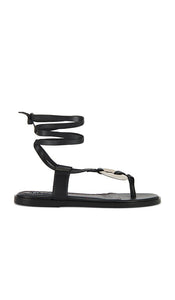 ALOHAS Moroisa Sandals in Black | Black Flat Sandals for Women