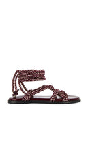 ALOHAS Tory Sandals in Burgundy | Burgundy Flat Sandals for Women