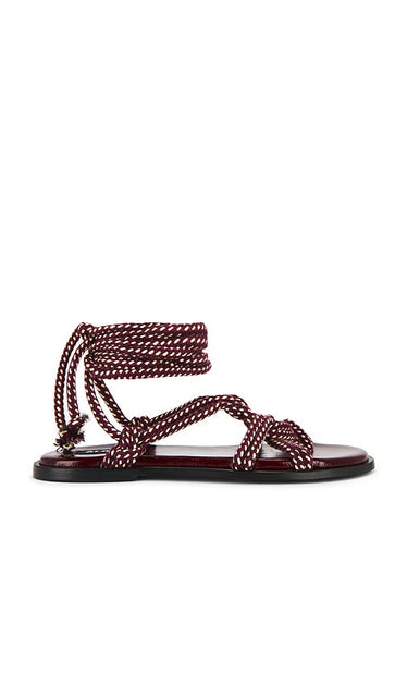 ALOHAS Tory Sandals in Burgundy | Burgundy Flat Sandals for Women