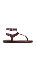 ALOHAS Xena Sandals in Burgundy | Burgundy Flat Sandals for Women