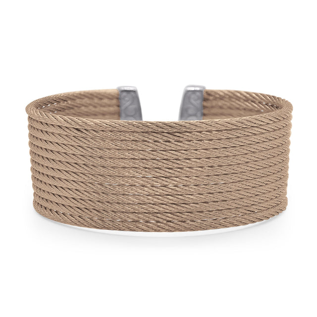 ALOR Rose Cable Stainless Steel 12-Row Cuff Bracelet