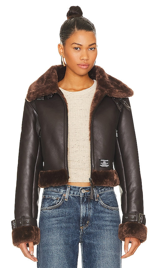 ALPHA INDUSTRIES Irvin Mod Jacket in Chocolate