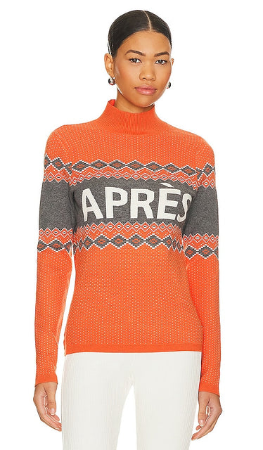 Alp N Rock Aurora Mock Neck Sweater in Orange - Alp N Rock - Aurora - Pull à col montant en orange - Alp N Rock Aurora 橙色小高领毛衣 - Alp N Rock Aurora Stehkragenpullover in Orange - Alp N Rock 오로라 모크넥 스웨터 오렌지 색상 - Maglione a collo alto Alp N Rock Aurora in arancione