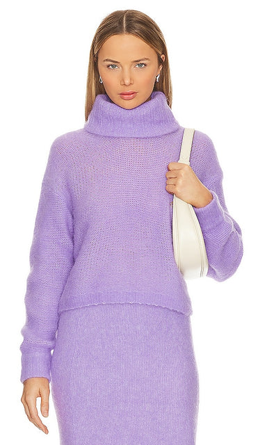 American Vintage Tyji Turtleneck Sweater in Lavender - American Vintage - Tyji - Pull à col roulé - Lavande - 美国复古 Tyji 薰衣草色高领毛衣 - American Vintage Tyji Rollkragenpullover in Lavendel - American Vintage 타이지 터틀넥 스웨터, 라벤더 색상 - Maglione dolcevita americano vintage Tyji in lavanda