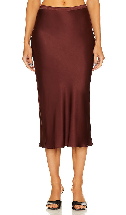 ANINE BING Bar Silk Skirt in Burgundy - Jupe en soie ANINE BING Bar en bordeaux - ANINE BING 酒红色 Bar 丝质半身裙 - ANINE BING Bar-Seidenrock in Burgund - ANINE BING 바 실크 스커트 - ANINE BING Gonna in seta Bar bordeaux