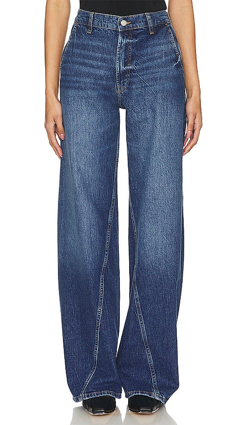 ANINE BING Briley Wide Leg in Blue - ANINE BING Briley jambe large en bleu - ANINE BING Briley 蓝色阔腿裤 - ANINE BING Briley mit weitem Bein in Blau - ANINE BING Briley 와이드 레그 블루 색상 - ANINE BING Briley gamba larga in blu