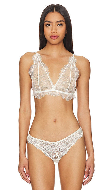 ANINE BING Delicate Lace Bra in Ivory - ANINE BING Soutien-gorge en dentelle délicate en ivoire - ANINE BING 象牙色精致蕾丝文胸 - ANINE BING Zarter Spitzen-BH in Elfenbein - ANINE BING 델리킷 레이스 브라 in Ivory - ANINE BING Reggiseno in pizzo delicato in avorio
