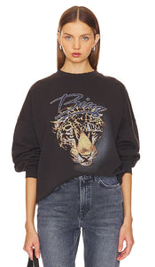 ANINE BING Harvey Leopard Crew in Black - ANINE BING Harvey Leopard Crew en noir - ANINE BING Harvey 黑色豹纹圆领上衣 - ANINE BING Harvey Leopard Crew in Schwarz - ANINE BING Harvey 레오파드 크루 - ANINE BING Harvey Leopard Crew in nero