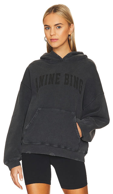 ANINE BING Harvey Sweatshirt in Black - ANINE BING Sweat-shirt Harvey en noir - ANINE BING Harvey 黑色运动衫 - ANINE BING Harvey Sweatshirt in Schwarz - ANINE BING Harvey 스웨트셔츠블랙 색상 - Felpa Harvey ANINE BING in nero